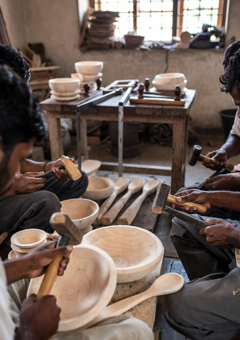 making of wooden utensils and handicrafts of india 