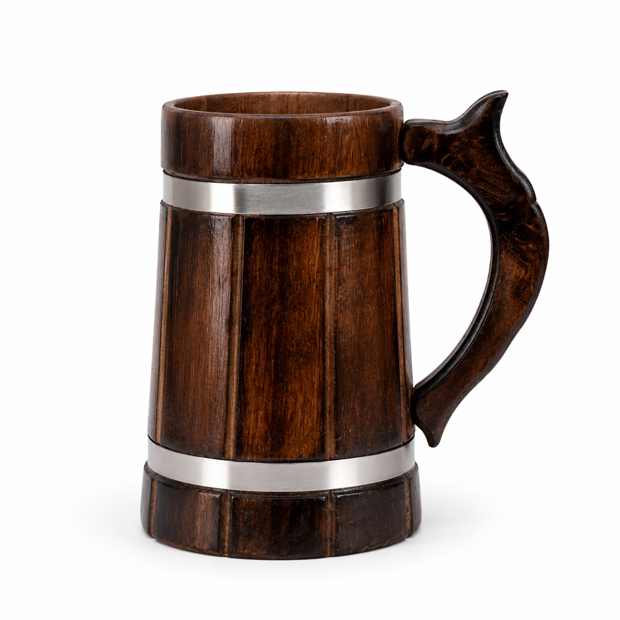Premium Wooden Beer Mug – 400ml Handcrafted Barrel Tankard with Gift Packaging