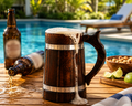 Premium Wooden Beer Mug – 400ml Handcrafted Barrel Tankard with Gift Packaging